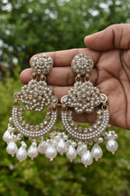 Royal White Kundan Jhumka