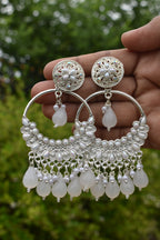 White Bali Moti Jhumka