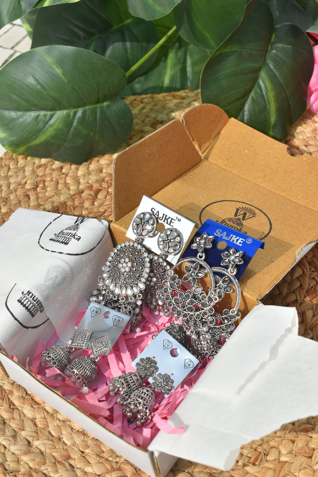 Premium Oxidized Jhumka Gift Hamper – 4 Pairs