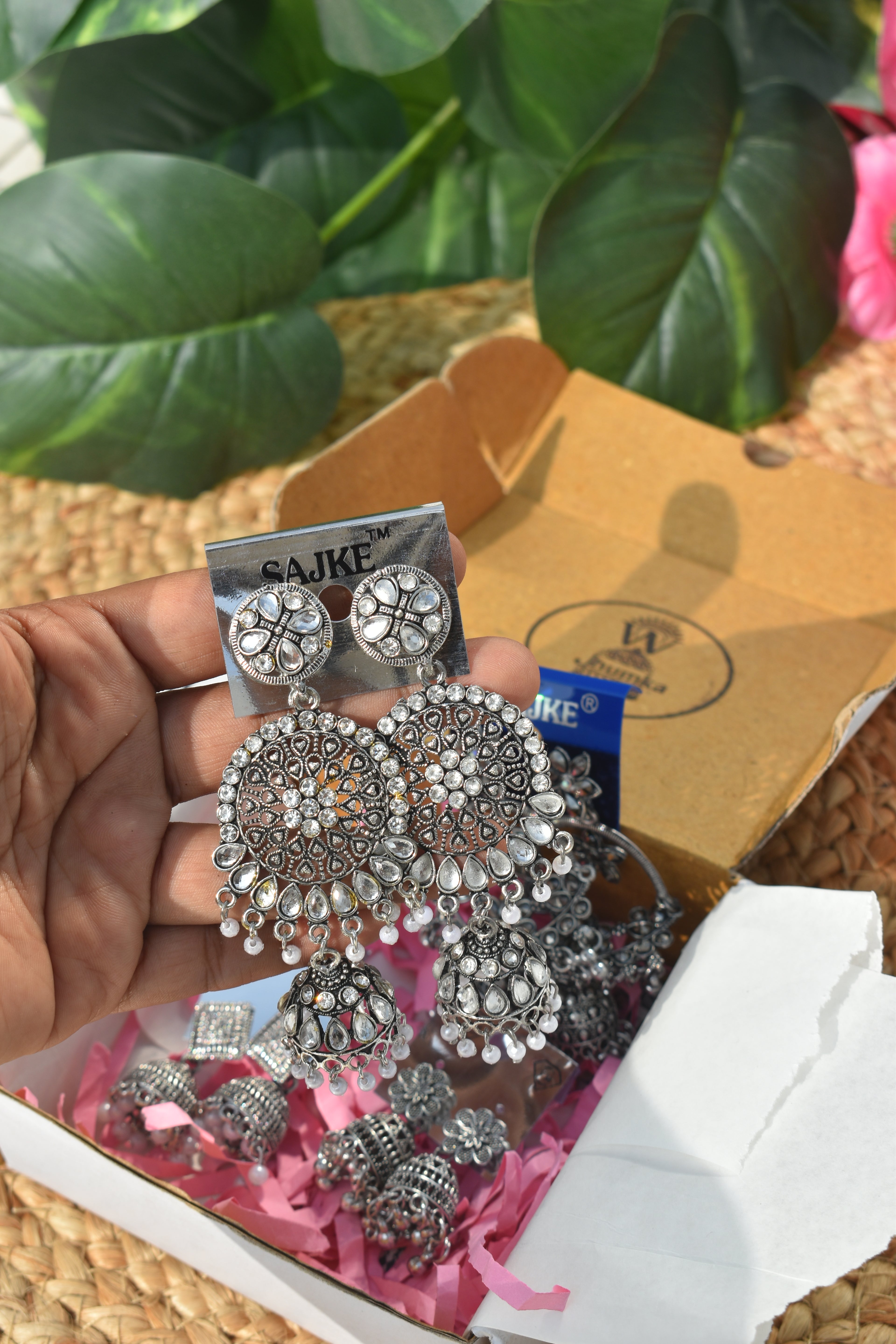 Premium Oxidized Jhumka Gift Hamper – 4 Pairs