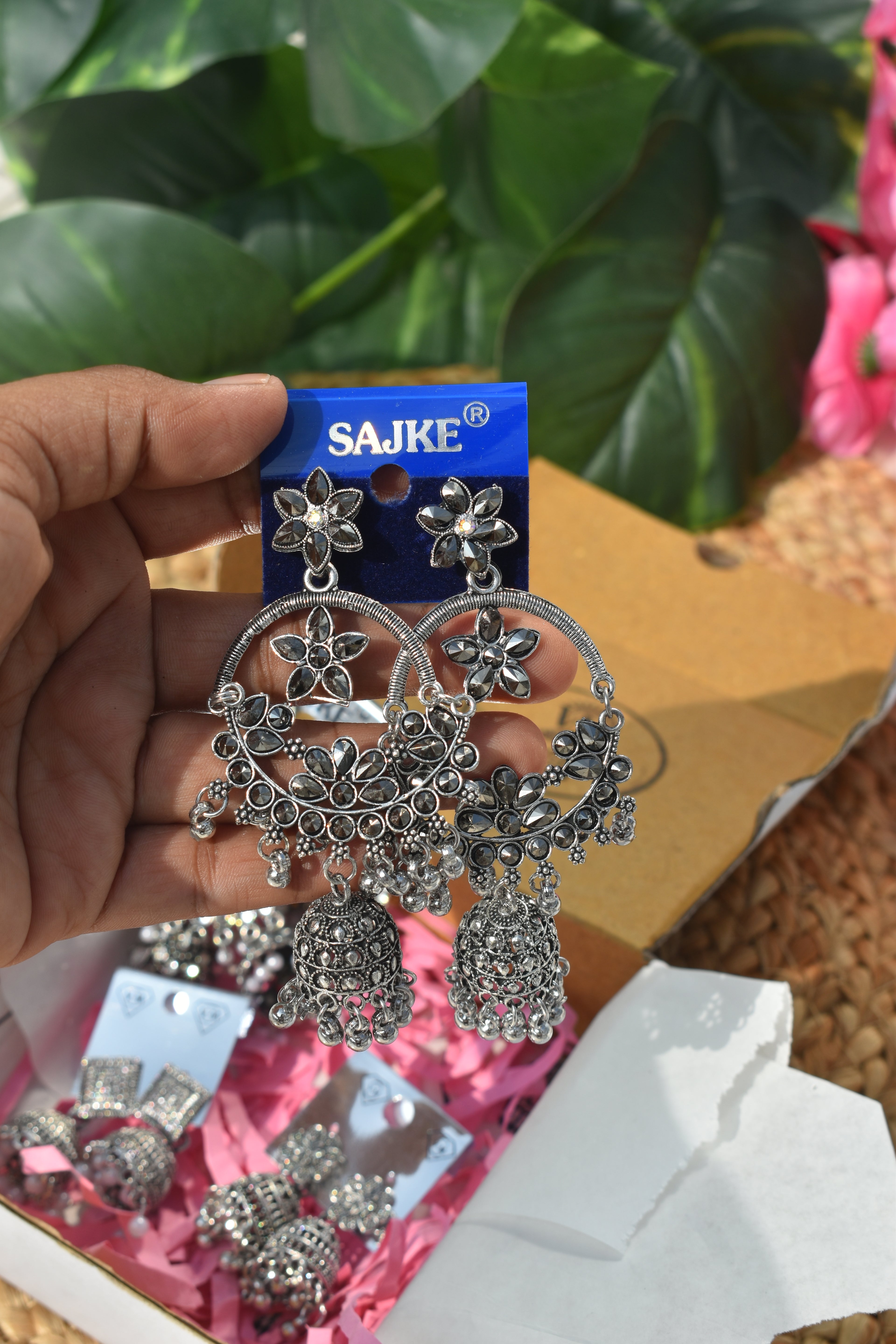 Premium Oxidized Jhumka Gift Hamper – 4 Pairs