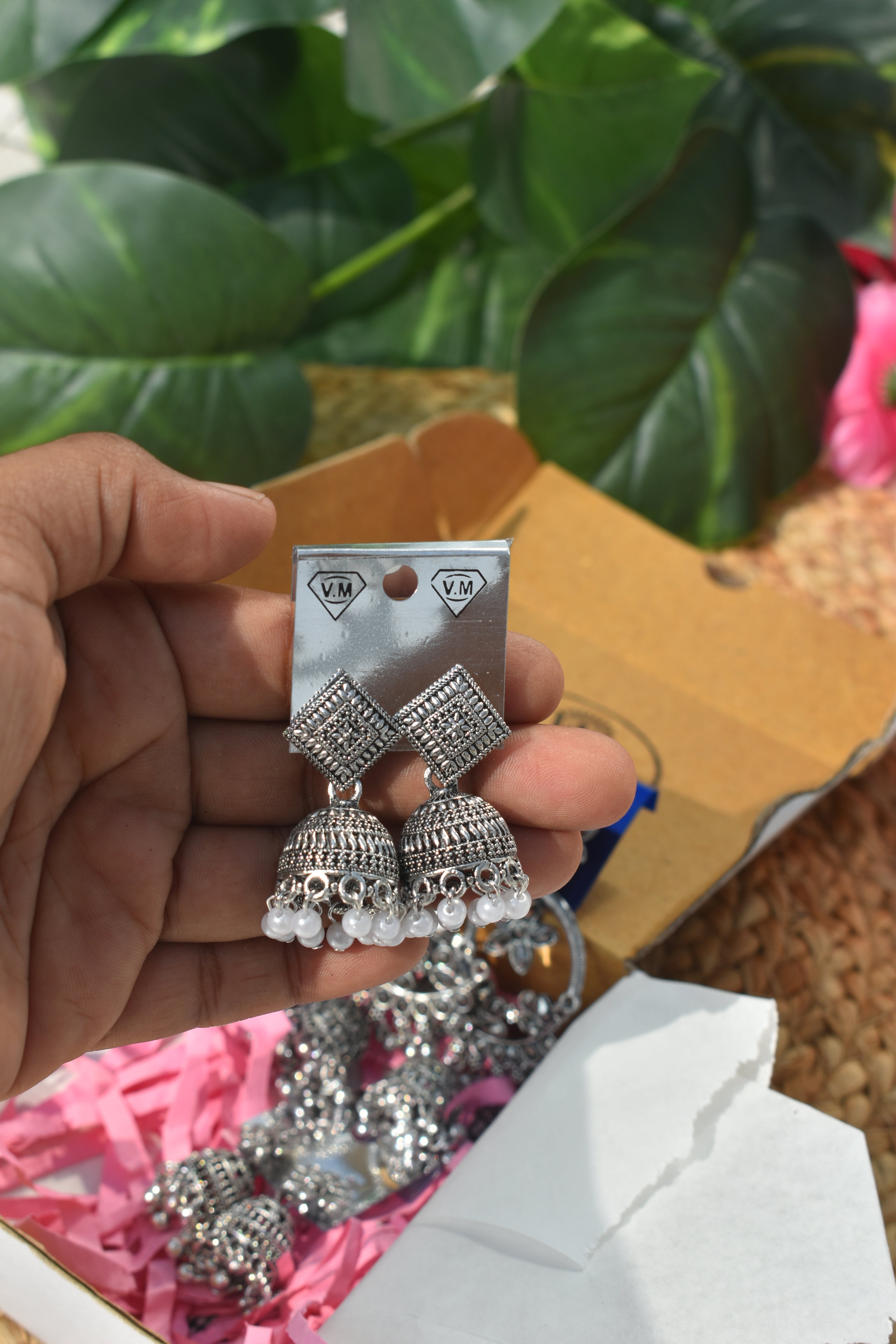 Premium Oxidized Jhumka Gift Hamper – 4 Pairs