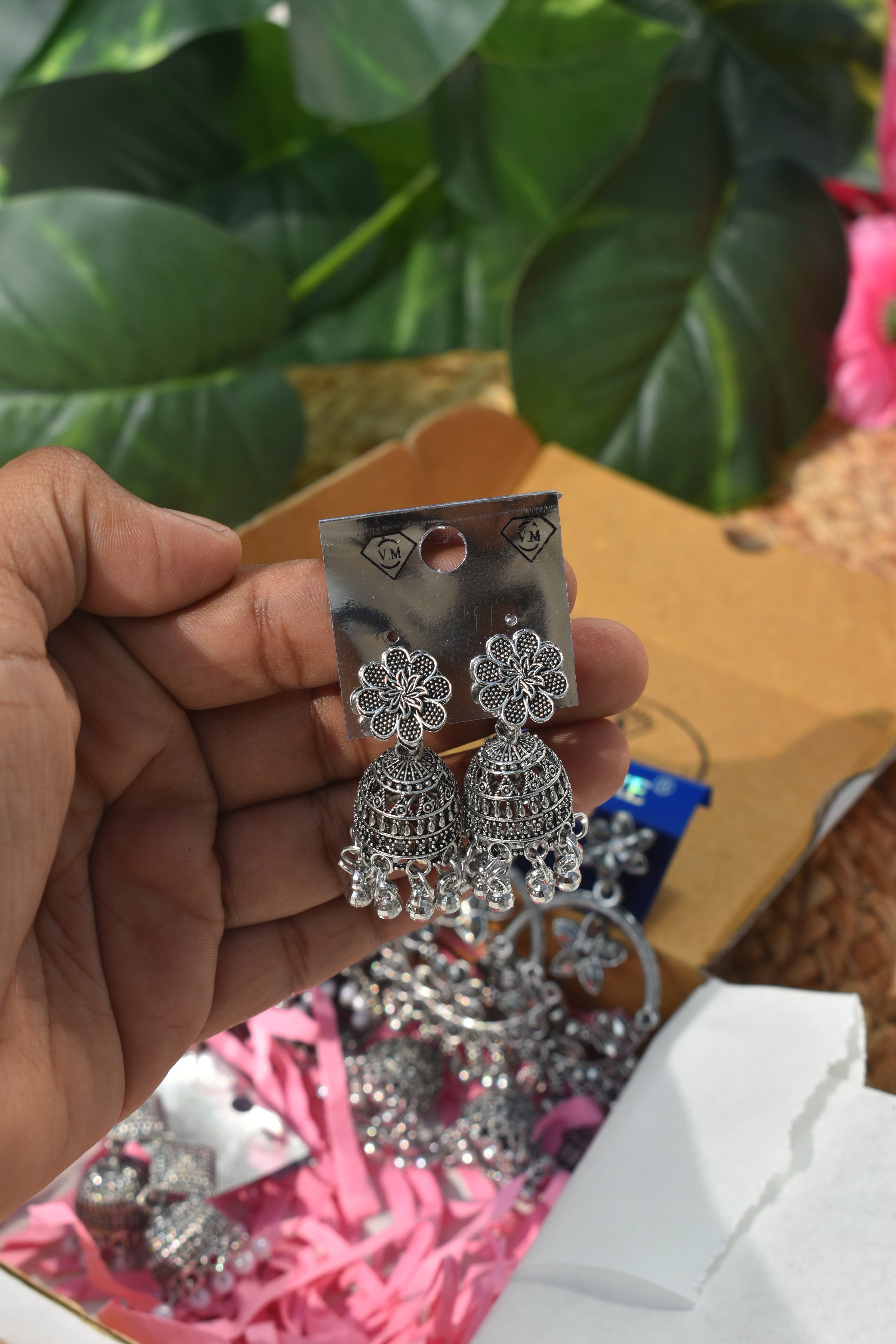 Premium Oxidized Jhumka Gift Hamper – 4 Pairs