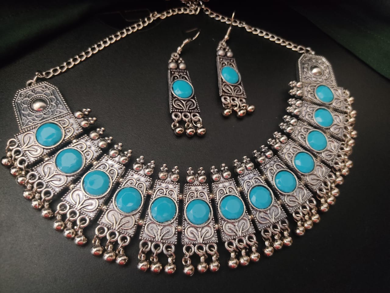 Navratri Special Oxidised Necklace Set with Earrings – Traditional Jewellery for Garba & Festive Wear