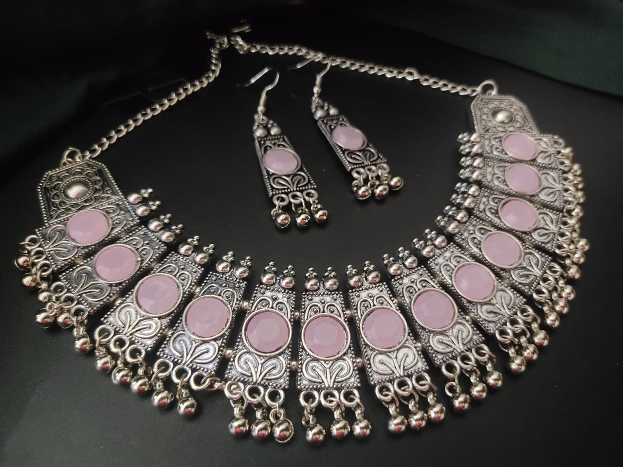 Navratri Special Oxidised Necklace Set with Earrings – Traditional Jewellery for Garba & Festive Wear