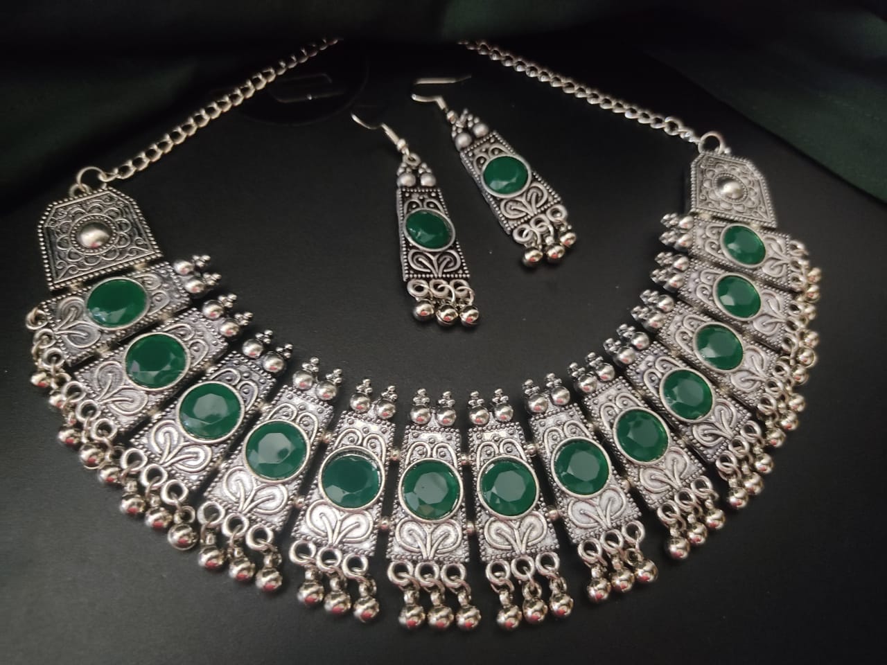 Navratri Special Oxidised Necklace Set with Earrings – Traditional Jewellery for Garba & Festive Wear