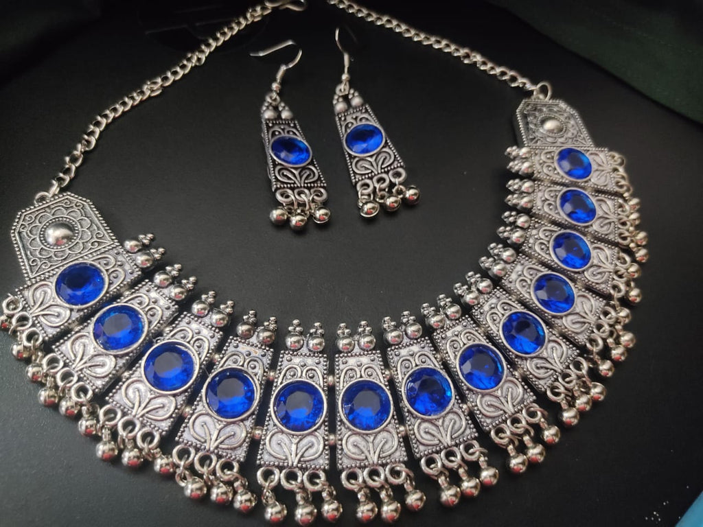 Navratri Special Oxidised Necklace Set with Earrings – Traditional Jewellery for Garba & Festive Wear