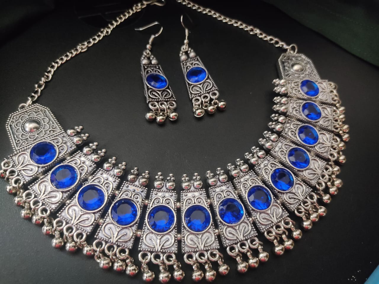 Navratri Special Oxidised Necklace Set with Earrings – Traditional Jewellery for Garba & Festive Wear