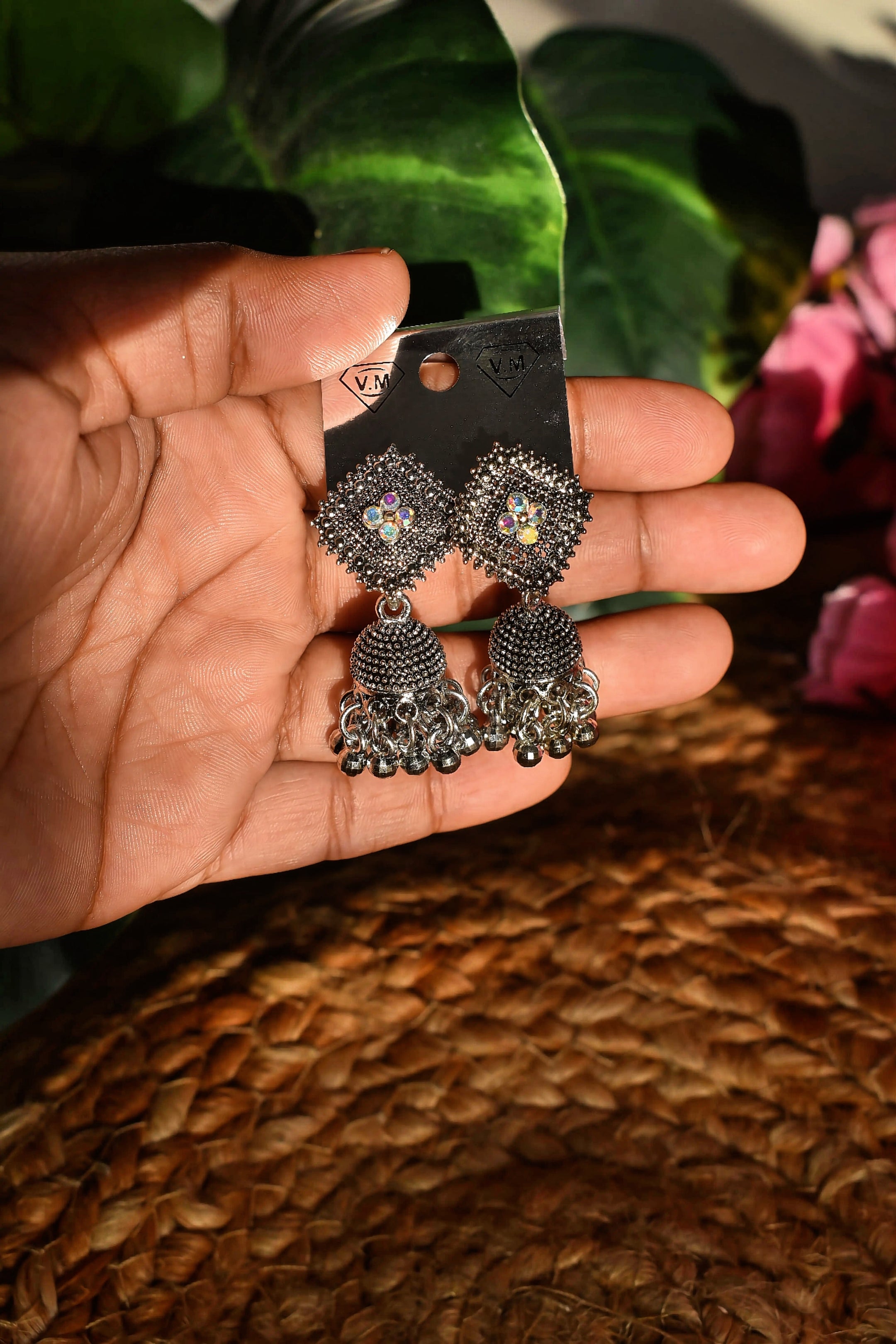 Premium 5-Pair Silver Oxidized Jhumka Gift Set