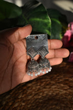 Premium 5-Pair Silver Oxidized Jhumka Gift Set