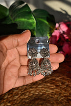 Premium 5-Pair Silver Oxidized Jhumka Gift Set