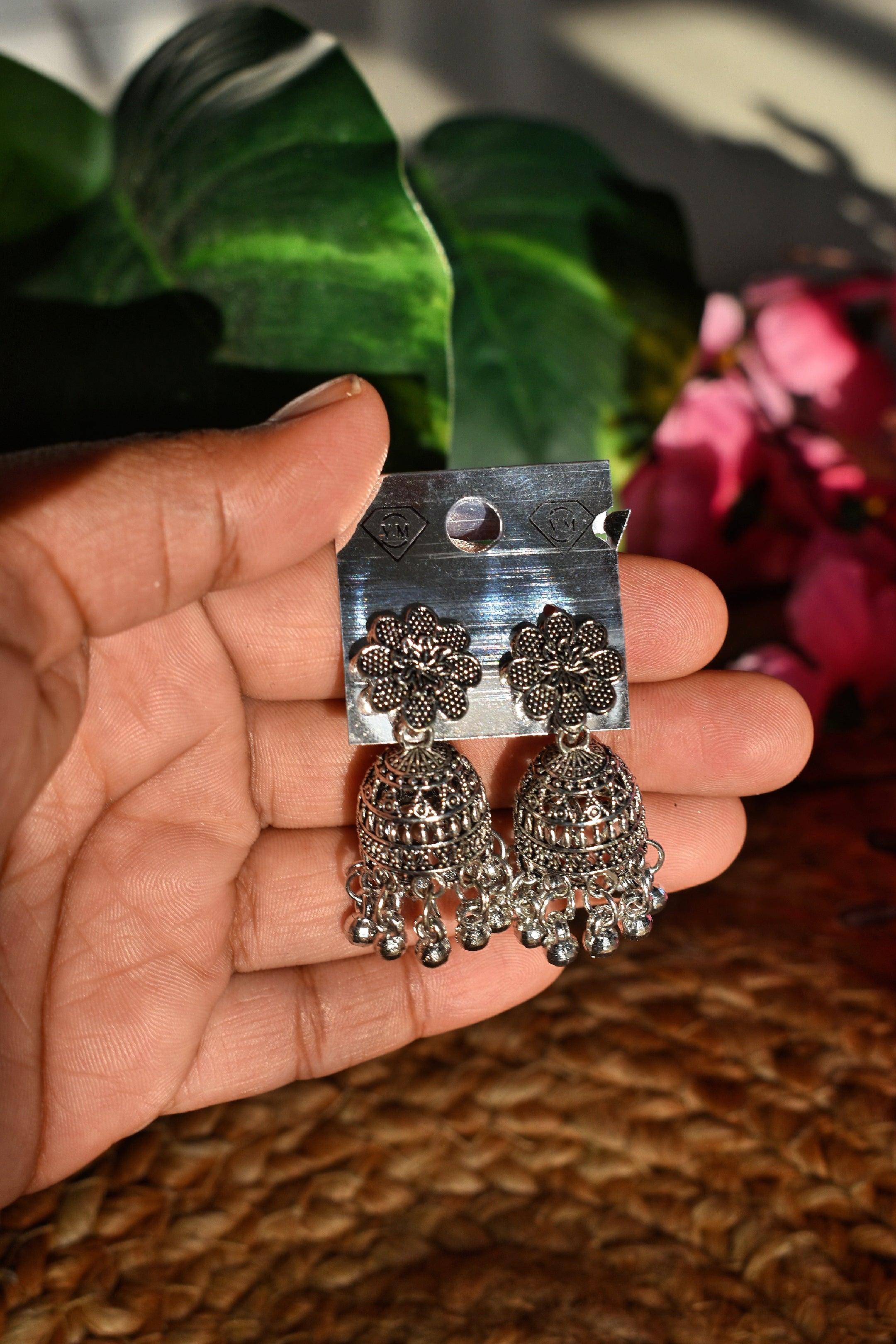 Premium 5-Pair Silver Oxidized Jhumka Gift Set